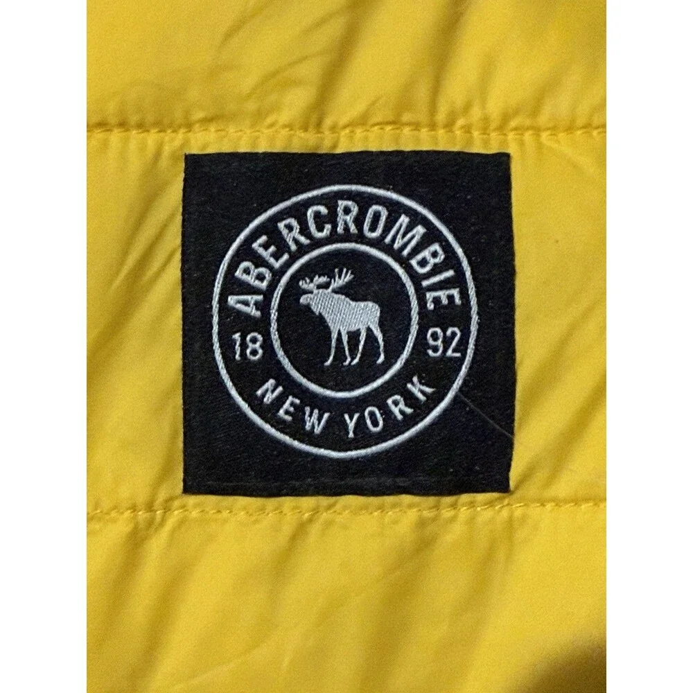 Abercrombie Kids Yellow Puffer Jacket Faux Fur Lined Hooded Size 5/6 Kids